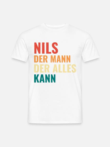 Nils Der Mann Der Alles Kann Vorname Nils - Männer T-Shirt - Weiß