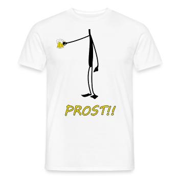 Prost, Party, Saufen, lustiges Tshirt - Männer T-Shirt - Weiß - Vorne - AI Model Male 178 dark (178cm)