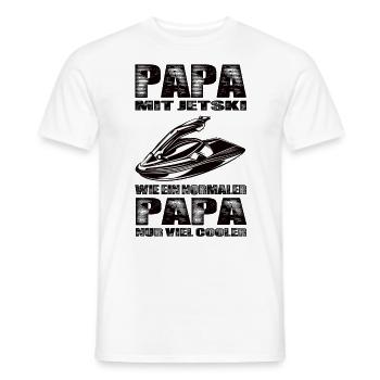 Papa Mit Jetski Wie Ein Normaler Papa Nur Cooler - Männer T-Shirt - Weiß - Vorne - AI Model Male 178 dark (178cm)