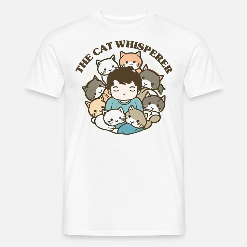 Der Katzenflüsterer - Männer T-Shirt - Weiß