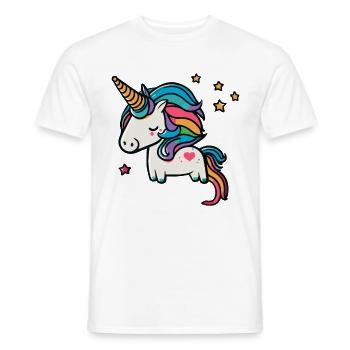 Cute magic unicorn for kindergarten and school - Men's T-Shirt - white - Front - AI Model Male 178 dark (178cm)