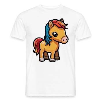 Cheval mignon pour les débutants et les enfants de maternelle - T-shirt homme - blanc - Devant - AI Model Male 178 dark (178cm)