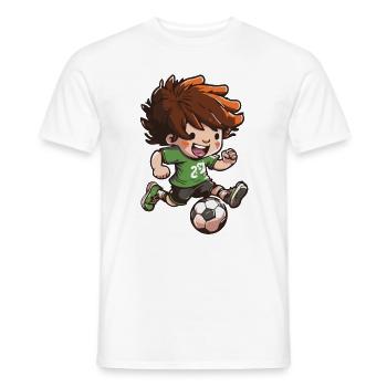 Football de maternelle Garçons inscrits en 1ère année - T-shirt homme - blanc - Devant - AI Model Male 178 dark (178cm)