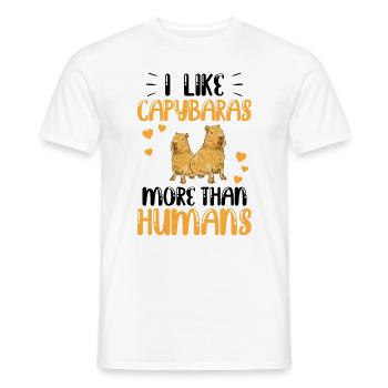 Capybara more like South America capybara - Men's T-Shirt - white - Front - AI Model Male 178 dark (178cm)