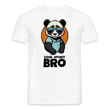 Cool panda "Cool Story Bro" with sunglasses - Men's T-Shirt - white - Front - AI Model Male 178 dark (178cm)