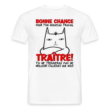 Départ collègue travail nouvel emploi bonne chance - T-shirt homme - blanc - Devant - AI Model Male 178 dark (178cm)