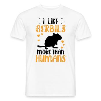 Gerbille ressemble plus à un rongeur Gerbille - T-shirt homme - blanc - Devant - AI Model Male 178 dark (178cm)