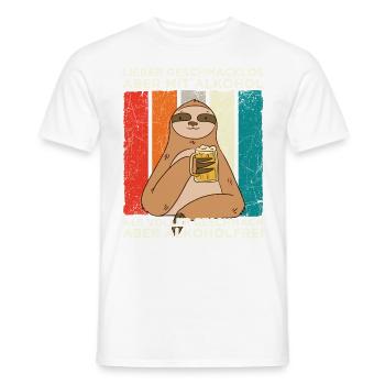 Geschmacklos Alkohol als Alkoholfrei Faultier Bier - Männer T-Shirt - Weiß - Vorne - AI Model Male 178 dark (178cm)