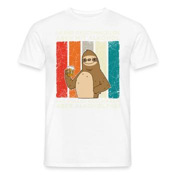 Geschmacklos Alkohol als Alkoholfrei Faultier Bier - Männer T-Shirt - Weiß - Vorne - AI Model Male 178 dark (178cm)