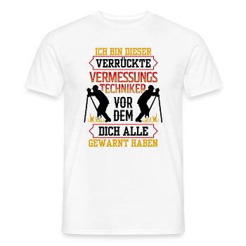 Verrückter Vermessungstechniker Vermesser - Männer T-Shirt - Weiß - Vorne - AI Model Male 178 dark (178cm)