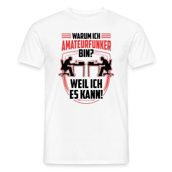 Amateurfunker weil ich kann Funkamateur - Männer T-Shirt - Weiß - Vorne - AI Model Male 178 dark (178cm)