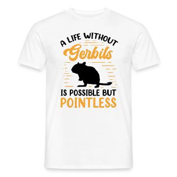 La vie sans rongeur gerbille Gerbille - T-shirt homme - blanc - Devant - AI Model Male 178 dark (178cm)