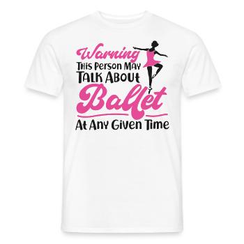 Ballet Danseuse Danse Ballerine - T-shirt homme - blanc - Devant - AI Model Male 178 dark (178cm)