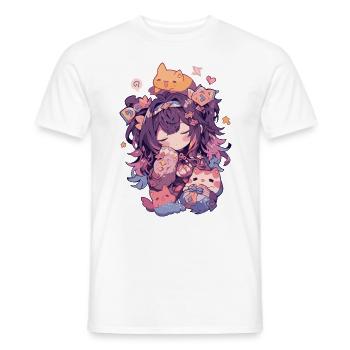 Cute Kawaii Girl Design Perfect for Anime Fans - Men's T-Shirt - white - Front - AI Model Male 178 dark (178cm)