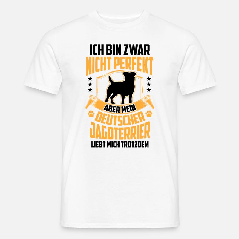 Deutscher Jagdterrier ist nicht perfekt - Männer T-Shirt - Weiß