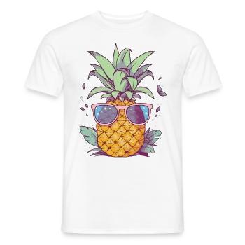 Ananas Sonnenbrille Sommer Urlaub Tropisch - Männer T-Shirt - Weiß - Vorne - AI Model Male 178 dark (178cm)