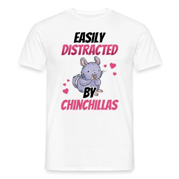 Abgelenkt durch Chinchilla Nagetier Wollmaus - Männer T-Shirt - Weiß - Vorne - AI Model Male 178 dark (178cm)