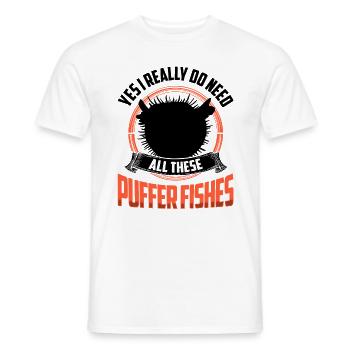 Besoin de tous ces poissons-globes géants - T-shirt homme - blanc - Devant - AI Model Male 178 dark (178cm)