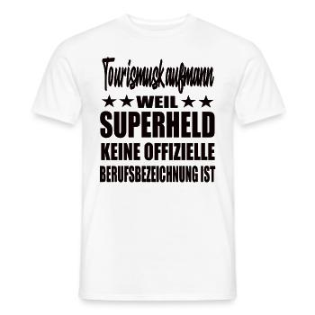 Tourismuskaufmann Superheld Spruch - Männer T-Shirt - Weiß - Vorne - AI Model Male 178 dark (178cm)