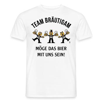 Team Bräutigam (Karikatur / Bier Mit Uns / 3C / B) - Männer T-Shirt - Weiß - Vorne - AI Model Male 178 dark (178cm)