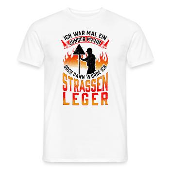 Straßenwärter war mal jung Straßenbauer - Männer T-Shirt - Weiß - Vorne - AI Model Male 178 dark (178cm)