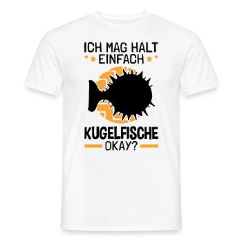 Ich mag einfach Kugelfisch Riesenkugelfisch - Männer T-Shirt - Weiß - Vorne - AI Model Male 178 dark (178cm)