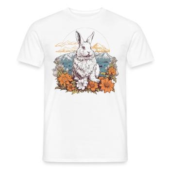 Rabbit Bunny Nature Art - Men's T-Shirt - white - Front - AI Model Male 178 dark (178cm)