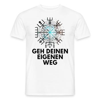 Wegweiser VEGVISIR - Männer T-Shirt - Weiß - Vorne - AI Model Male 178 dark (178cm)