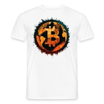 Bitcoin Global Impact - Men's T-Shirt - white - Front - AI Model Male 178 dark (178cm)