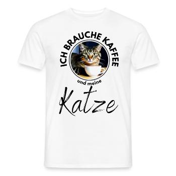 Katze Katzen Kaffee - Männer T-Shirt - Weiß - Vorne - AI Model Male 178 dark (178cm)
