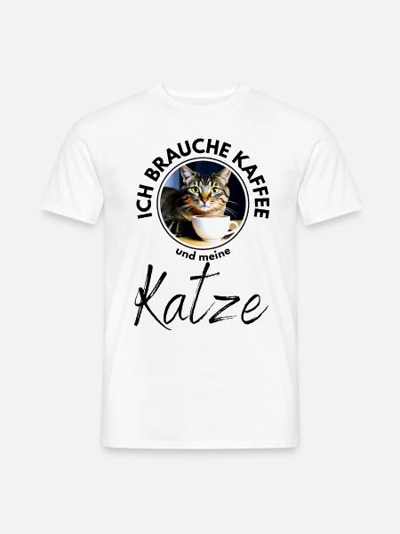 Katze Katzen Kaffee - Männer T-Shirt - Weiß