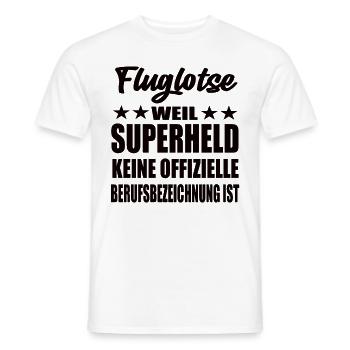 Fluglotse Superheld Spruch - Männer T-Shirt - Weiß - Vorne - AI Model Male 178 dark (178cm)