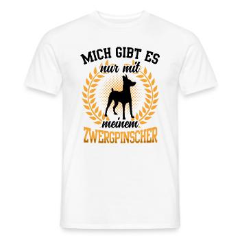 Mich gibt es nur mit Zwergpinscher Rehpinscher - Männer T-Shirt - Weiß - Vorne - AI Model Male 178 dark (178cm)