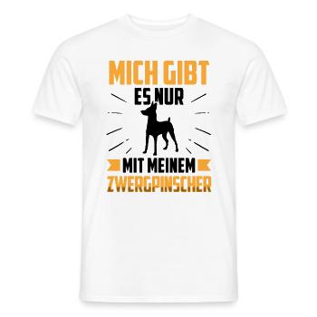 Nur mit meinem Zwergpinscher Pinscher - Männer T-Shirt - Weiß - Vorne - AI Model Male 178 dark (178cm)