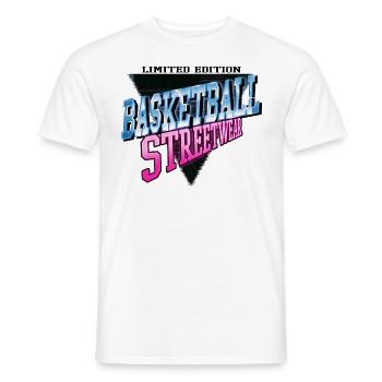Basketball Player Sport Font Vintage Retro - Men's T-Shirt - white - Front - AI Model Male 178 dark (178cm)