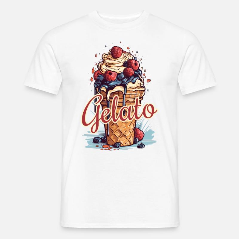 Gelato Eis Eiscreme Eisdiele - Männer T-Shirt - Weiß