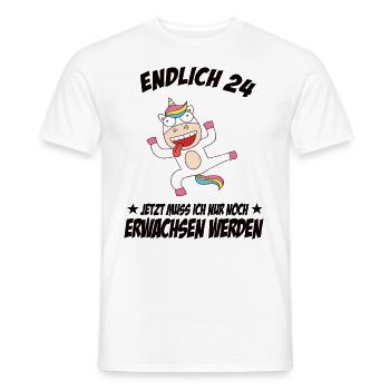 24 Geburtstag Positive Sprüche Zum 24 geburtstag - Männer T-Shirt - Weiß - Vorne - AI Model Male 178 dark (178cm)