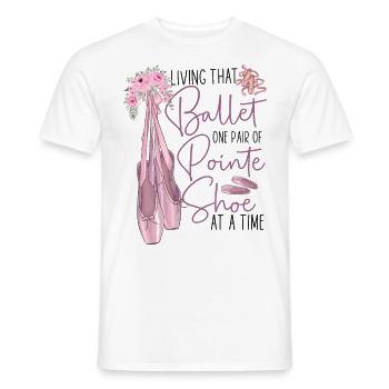 Ballet Danseuse Danse Ballerine - T-shirt homme - blanc - Devant - AI Model Male 178 dark (178cm)
