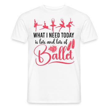 Ballet Danseuse Danse Ballerine - T-shirt homme - blanc - Devant - AI Model Male 178 dark (178cm)