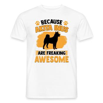 Akita Inu are fantastic Japanese Akita Inu - Men's T-Shirt - white - Front - AI Model Male 178 dark (178cm)