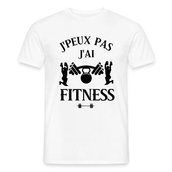 Fitness musculation - T-shirt homme - blanc - Devant - AI Model Male 178 dark (178cm)