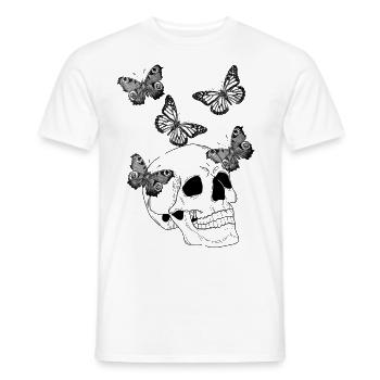 Butterfly Skull Black - Men's T-Shirt - white - Front - AI Model Male 178 dark (178cm)