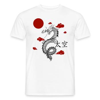 Japanese Aesthetic Chinesischer Drachen Tattoo - Männer T-Shirt - Weiß - Vorne - AI Model Male 178 dark (178cm)