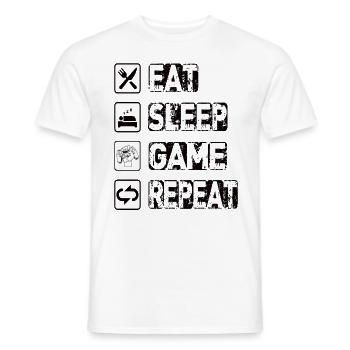 Eat Sleep Game Repeat - Men's T-Shirt - white - Front - AI Model Male 178 dark (178cm)