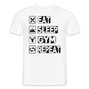 Eat Sleep Gym Repeat - Männer T-Shirt - Weiß - Vorne - AI Model Male 178 dark (178cm)