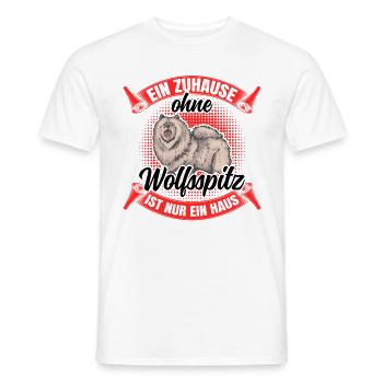 Ohne Wolfsspitz nur ein Haus Deutscher Keeshond - Männer T-Shirt - Weiß - Vorne - AI Model Male 178 dark (178cm)