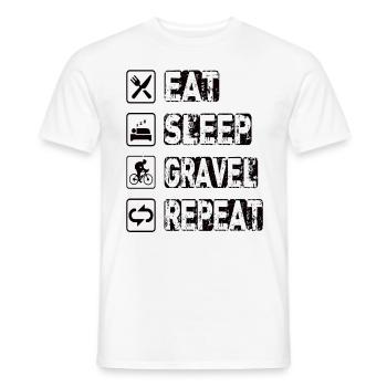 Manger Sommeil Gravier Répéter - T-shirt homme - blanc - Devant - AI Model Male 178 dark (178cm)