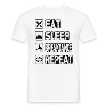 Manger Sommeil Breakdance Répéter - T-shirt homme - blanc - Devant - AI Model Male 178 dark (178cm)