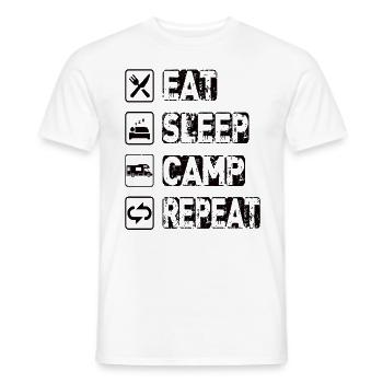 Manger Dormir Camp Répéter - T-shirt homme - blanc - Devant - AI Model Male 178 dark (178cm)