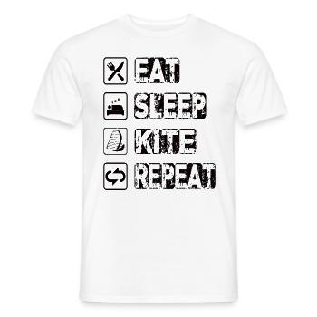 Eat Sleep Kite Repeat - Männer T-Shirt - Weiß - Vorne - AI Model Male 178 dark (178cm)